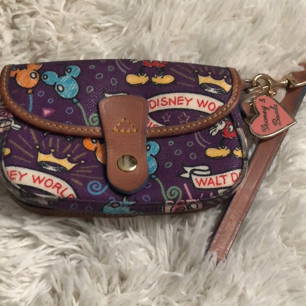 Disney Purple Wristlet with Brown Trim